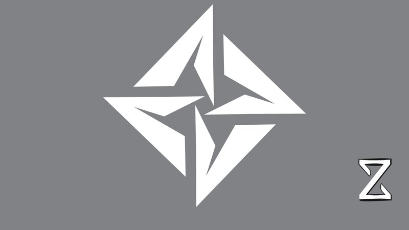 White Geometric Logo — Gray