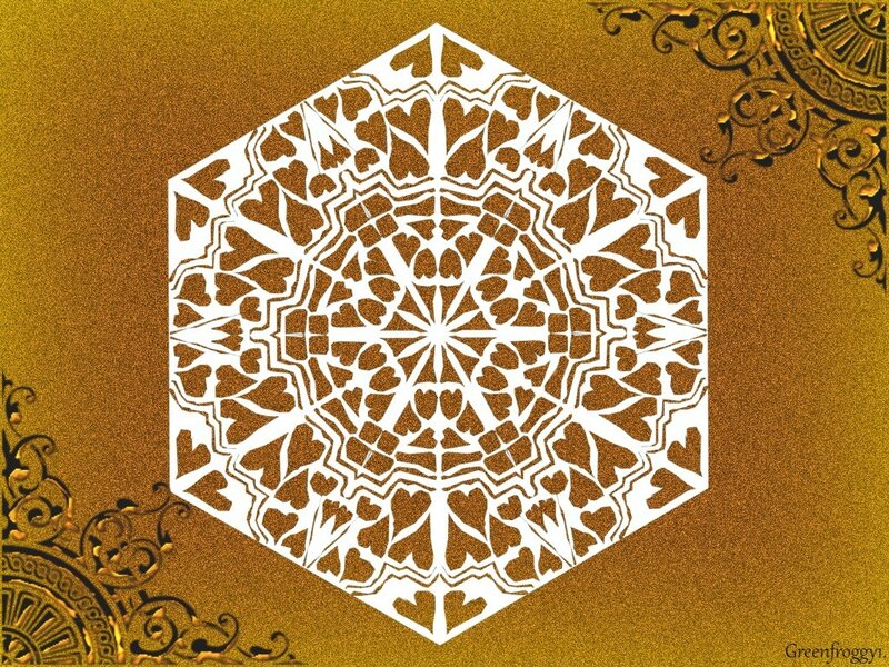 White Geometric Mandala — Gold