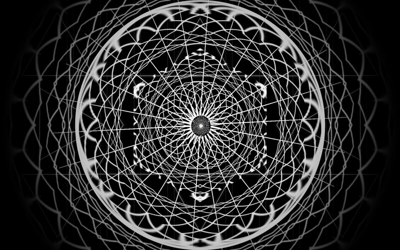 white geometric mandala pattern