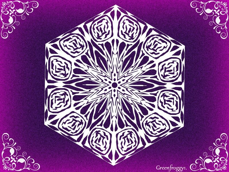 White Geometric Mandala — Purple