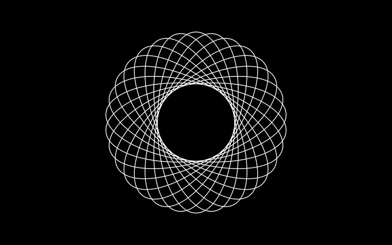 White Geometric Pattern — Black, Calm, Abstract
