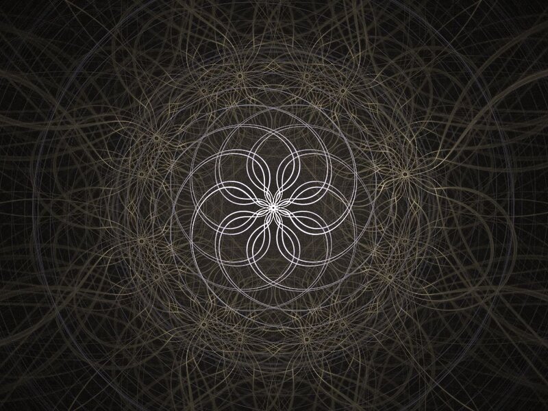 White Geometric Pattern — Black, Calm