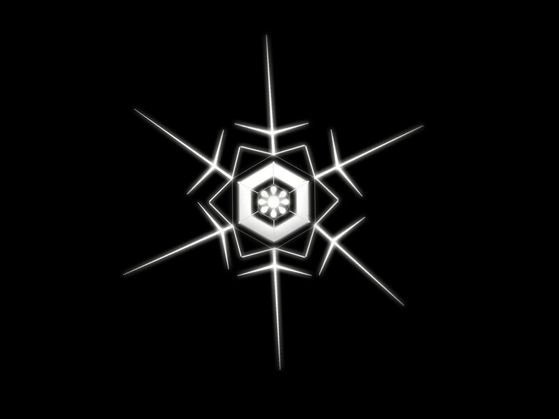 White Geometric Pattern — Black