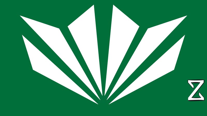 White Geometric Pattern — Green