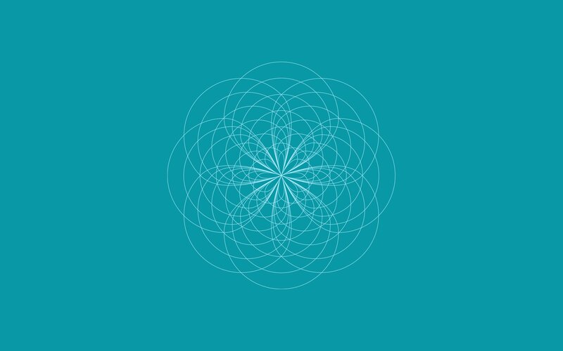white geometric pattern on teal