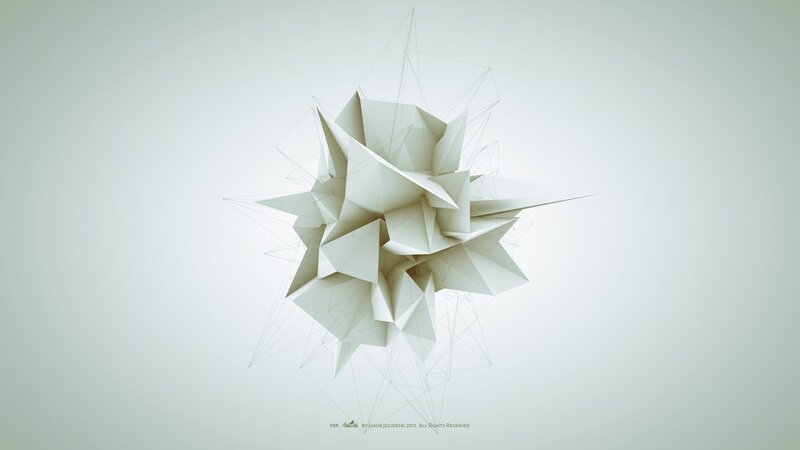 White Geometric Sculpture — Minimalist, Abstract