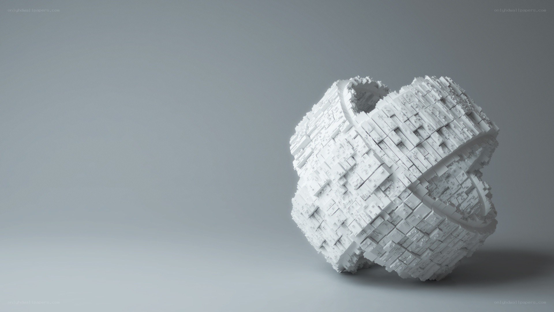 white geometric sculpture