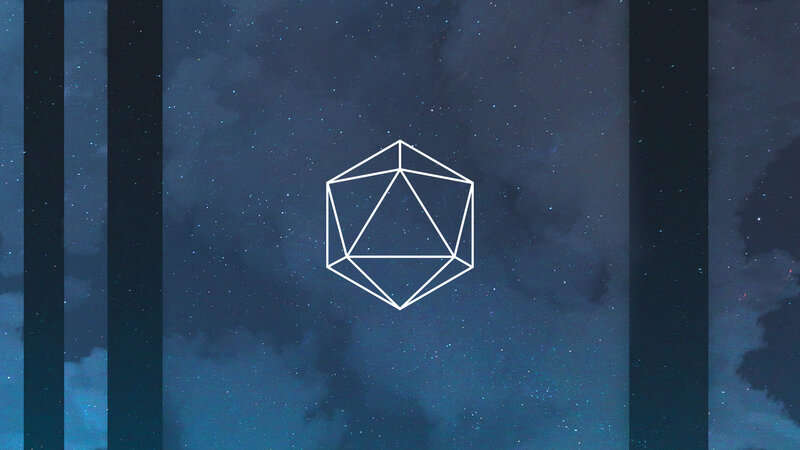 White Geometric Shape — Blue