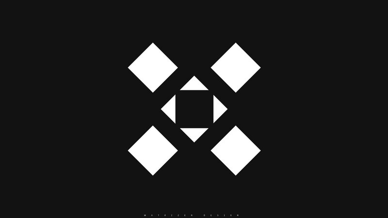 White Geometric Shapes — Black