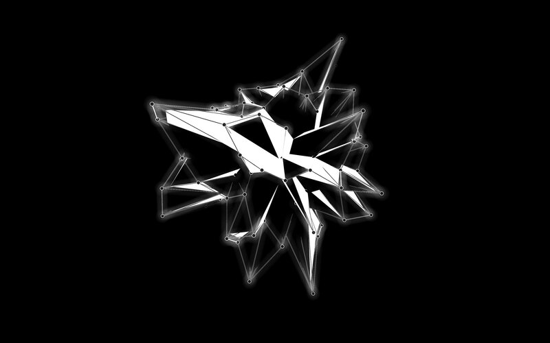 White Geometric Star Shape — Black