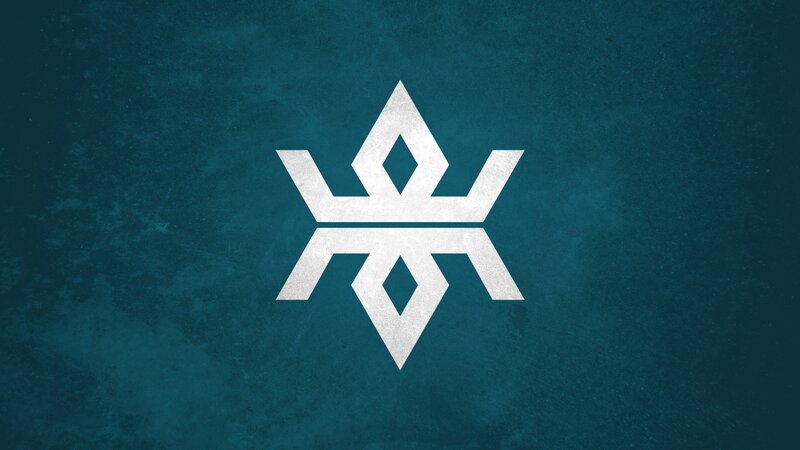 White Geometric Symbol — Teal