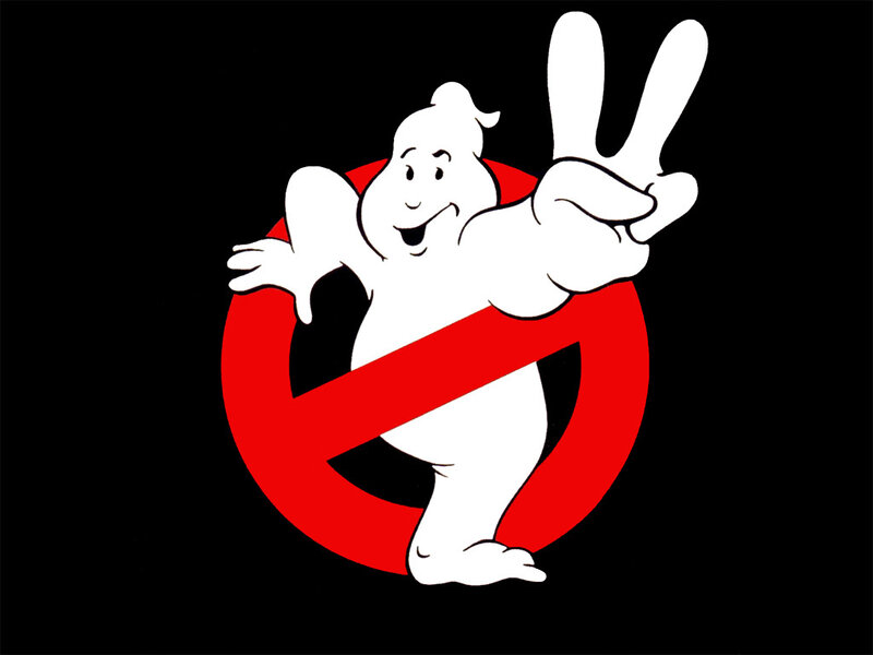 White Ghost Character — Black, Playful