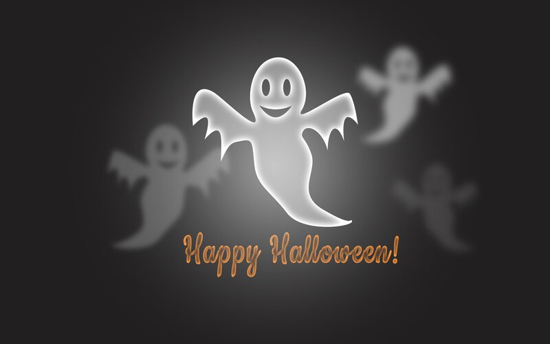 White Ghost Figure — Black, Festive