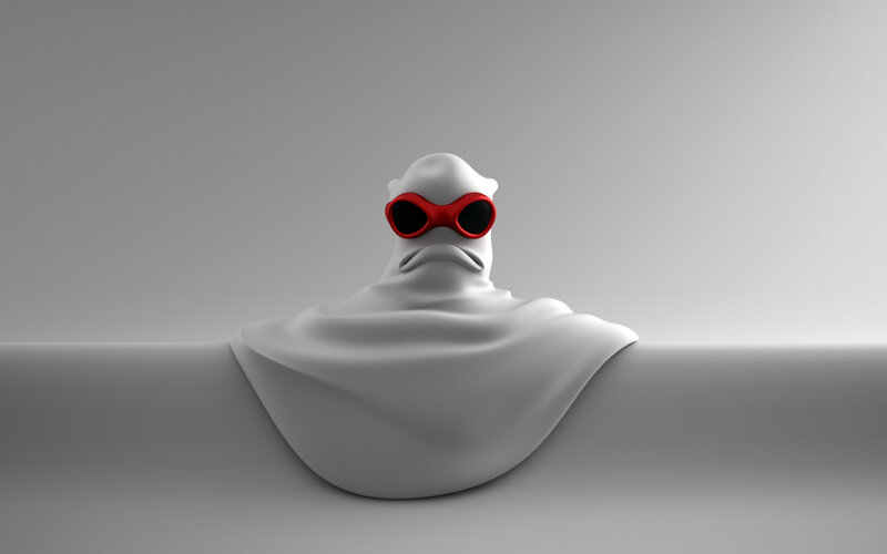 White Ghost Figure — Gray, Neutral