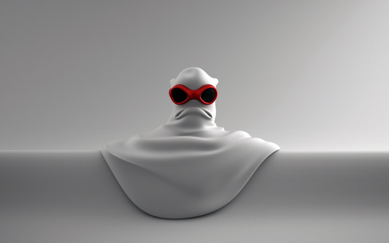 White Ghost Figure — Gray
