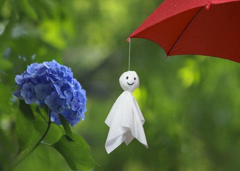 White Ghost Figure — Red