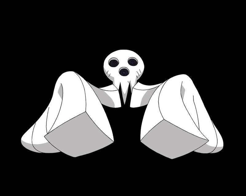 White Ghost-like Figure — Black