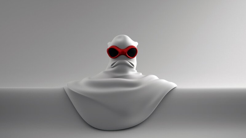 White Ghost-like Figure — Gray, Neutral