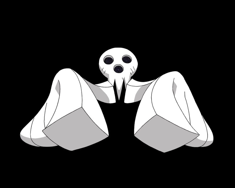 white ghost-like figure