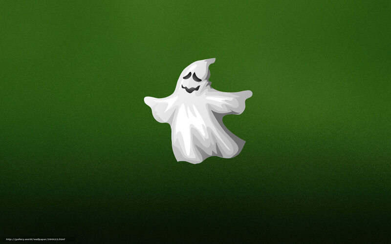 white ghost on green