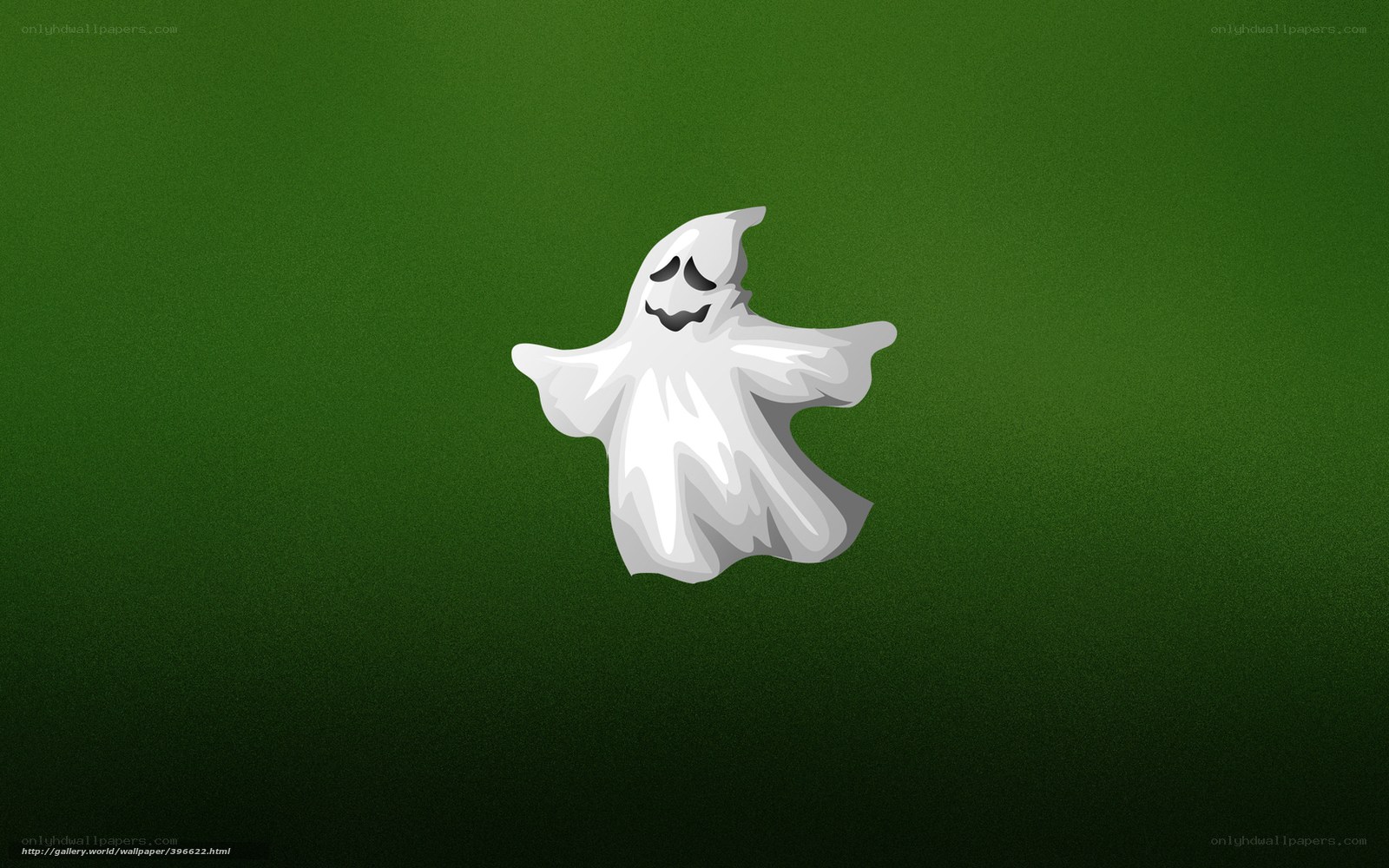 white ghost on green