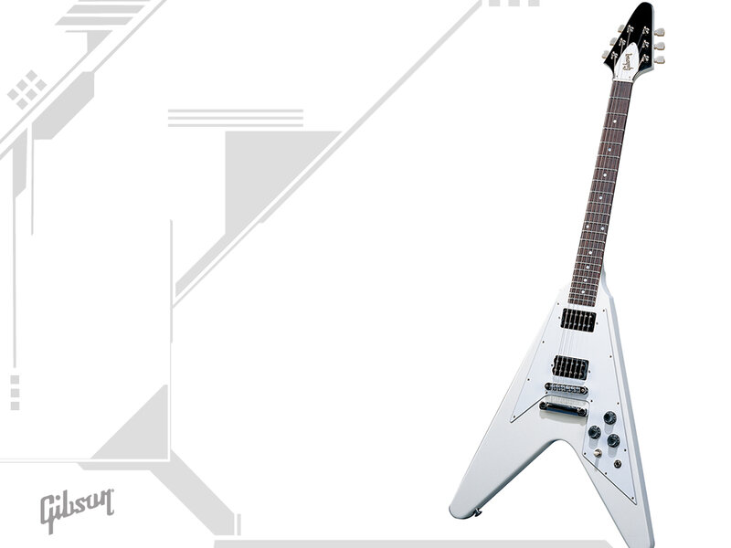 white gibson flying v guitar