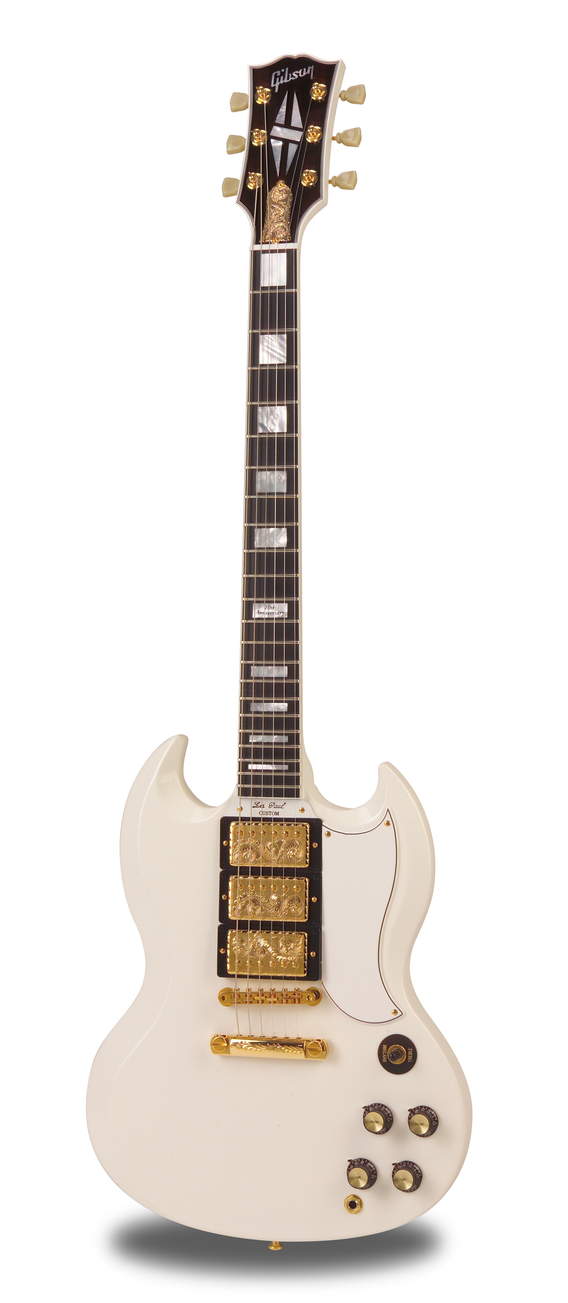 white gibson sg guitar