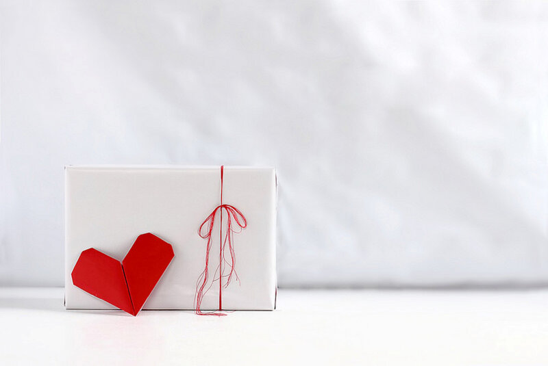 White Gift Box with Heart