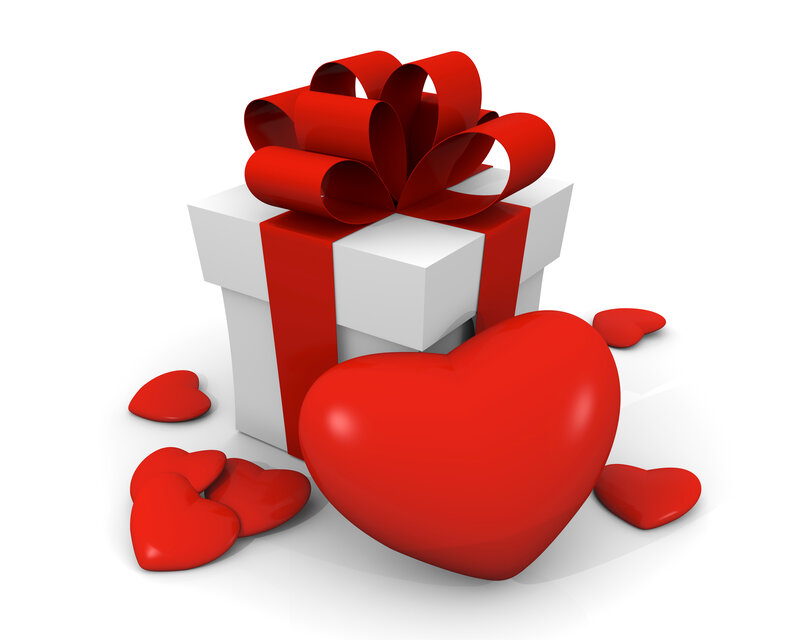 White Gift Box with Hearts
