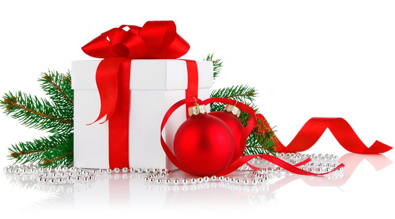 White Gift Box with Ornaments