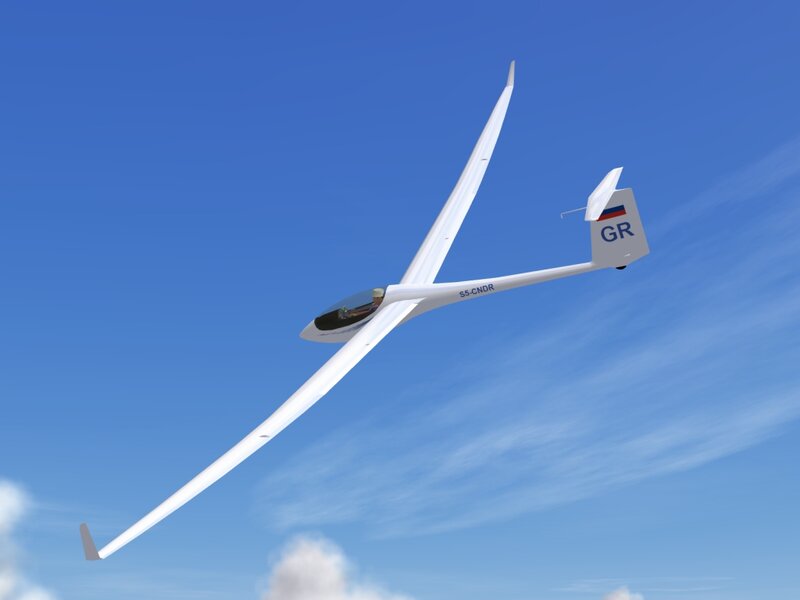 White Glider Aircraft — Blue, Serene