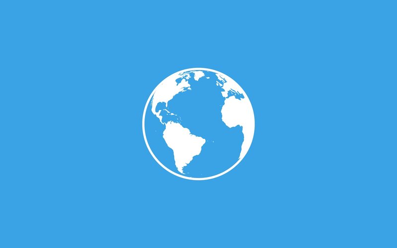 White Globe on Blue