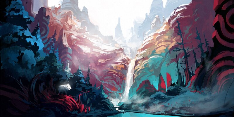 White Goat in Canyon