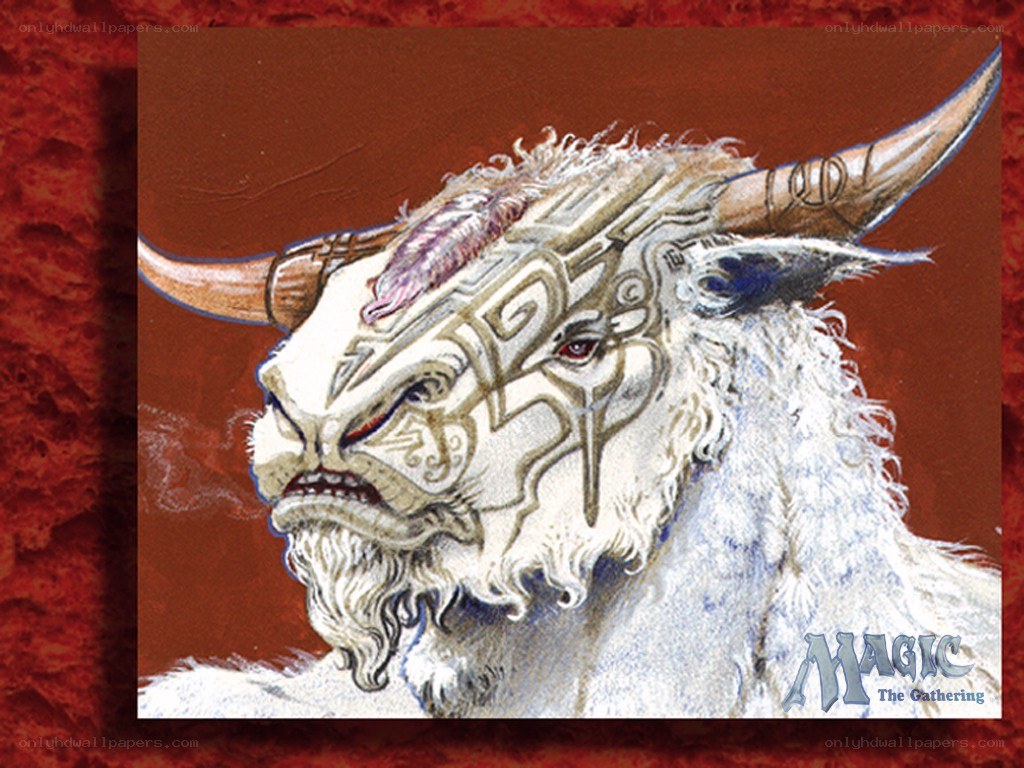 white goat with tribal markings