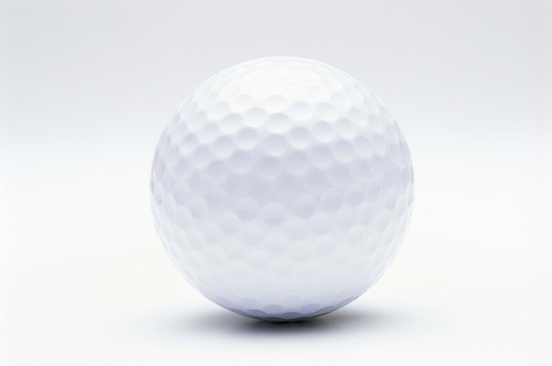 white golf ball on white background