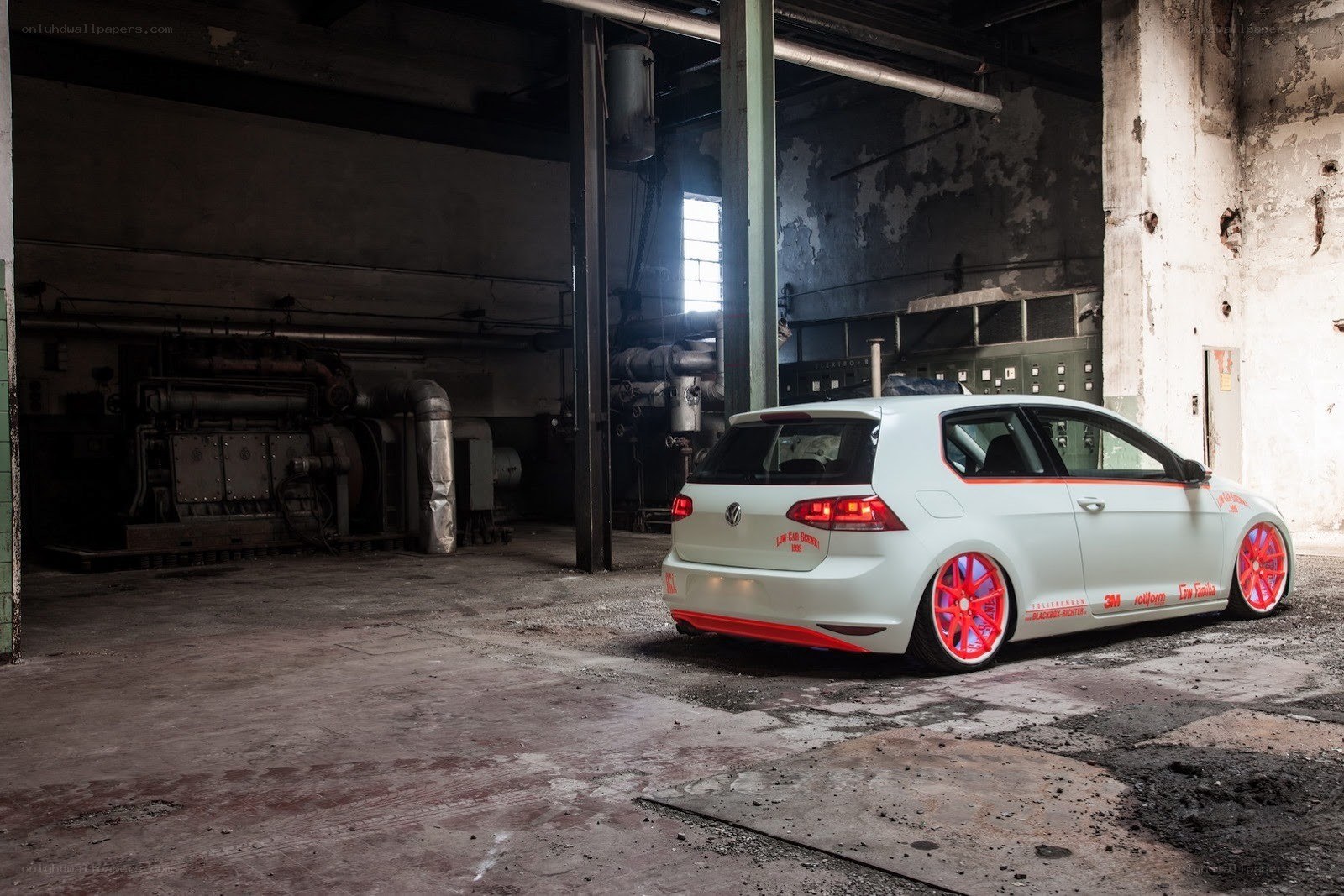 White Golf in an industrial space