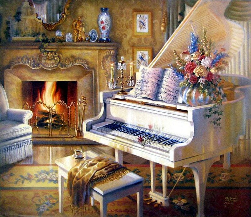White Grand Piano — Cream