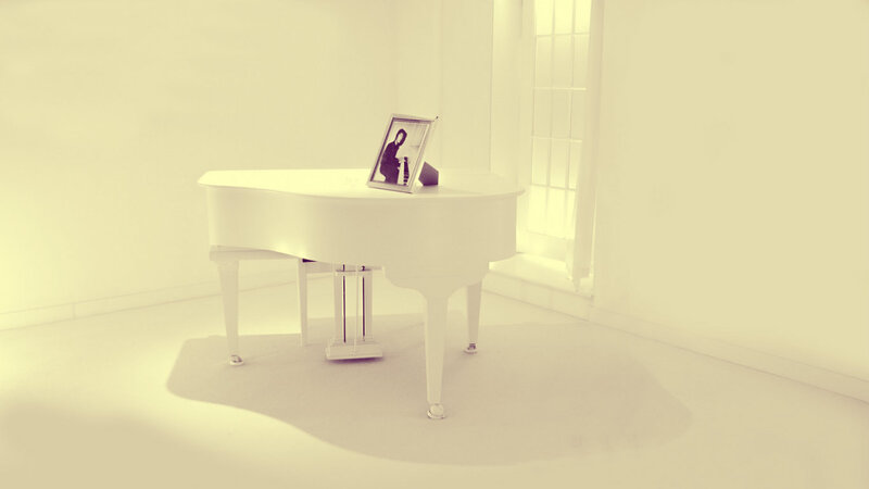 White Grand Piano — Serene, Photograph