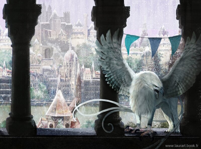 White Griffin on Windowsill