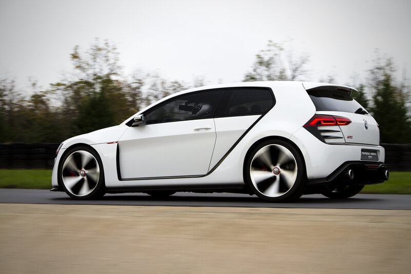 White GTI concept car in motion