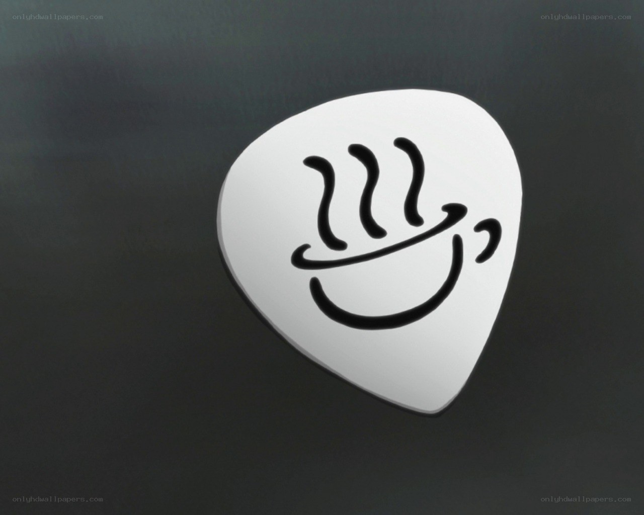 white guitar pick with smiley face