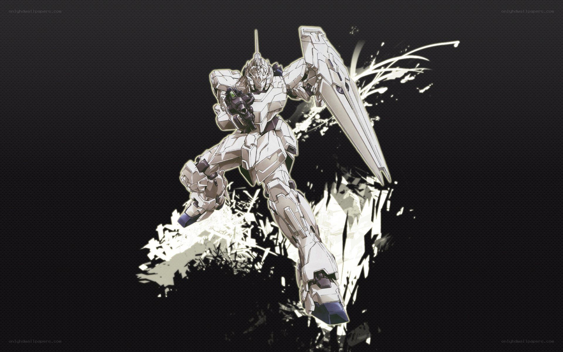 White Gundam in action pose