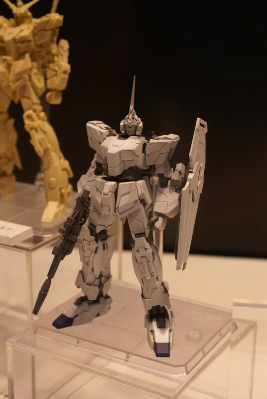 White Gundam model on display