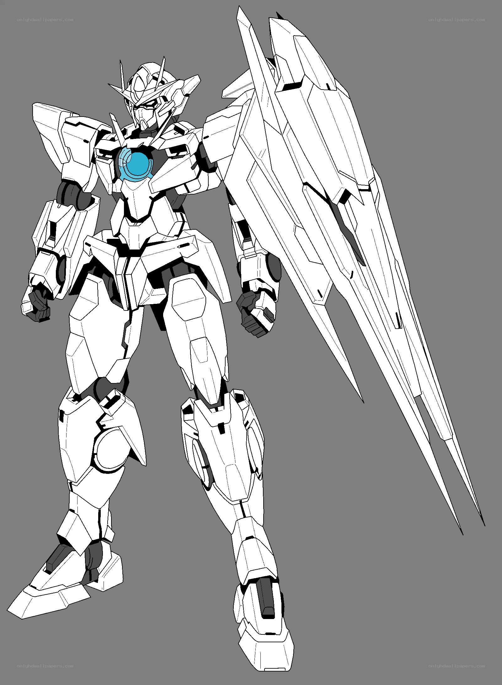 white gundam with wings