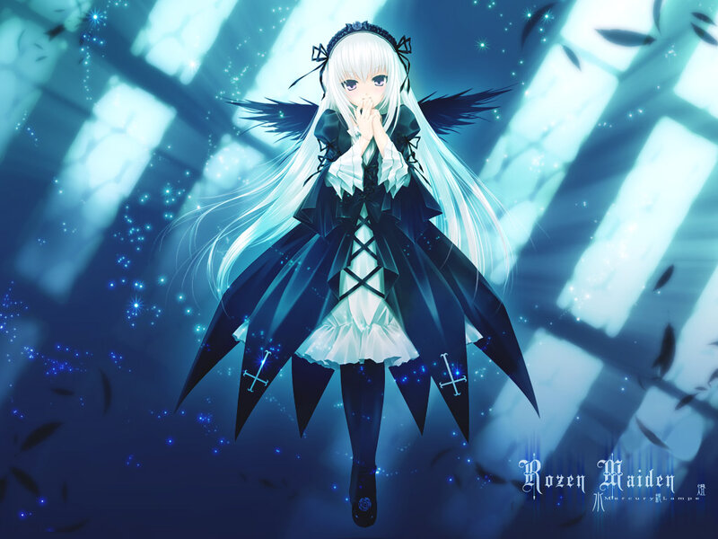 white-haired angel girl