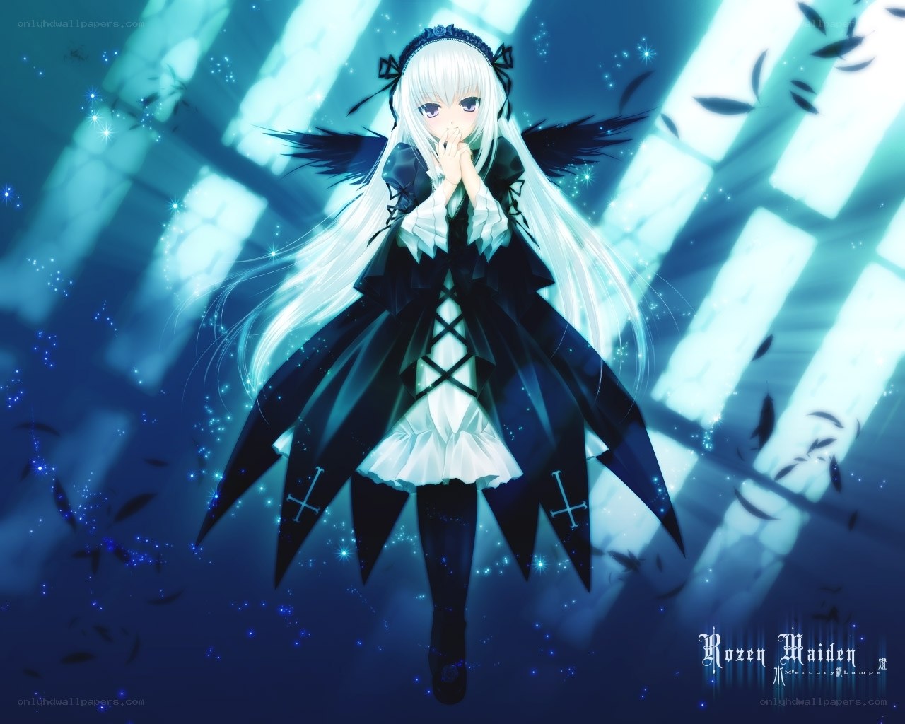 white-haired angel girl