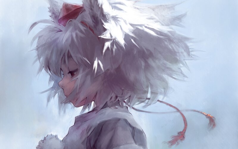 white-haired anime character