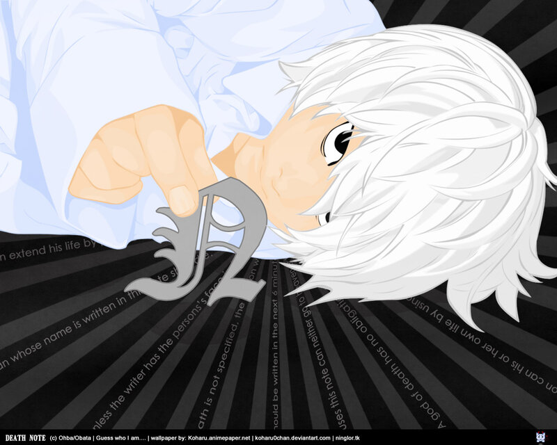 White-haired Anime Character — Black, Dramatic, Note