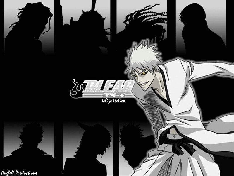 White-haired Anime Character — Black, Dramatic, Silhouettes