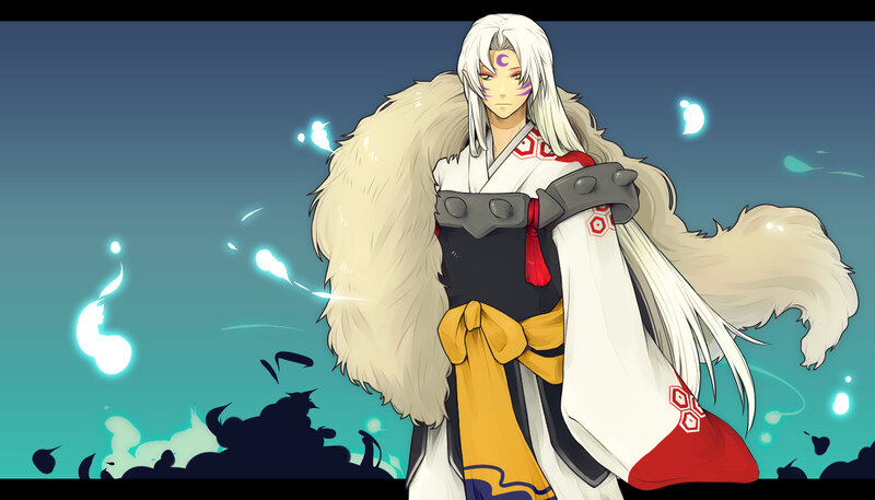 White-haired Anime Character — Blue, Dramatic